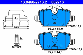 ATE - 13046027132-ATE - Brake Pad Set, disc brake
