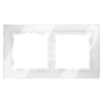 Рамка стеклянная VOLTUM S70 на 2 поста, (белый, стекло)