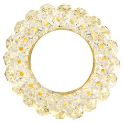 Светильник встраиваемый декоративный ЭРА DK16 GD/WH под лампу MR16 GU5.3 декор с хрусталиками прозрачный/золото | Декоративные встраиваемые светильники