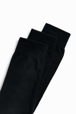 ZARA НАБОР ИЗ 3 ПАР НОСКОВ ИЗ УЛУЧШЕННОГО ХЛОПКА, ЧЕРНЫЙ