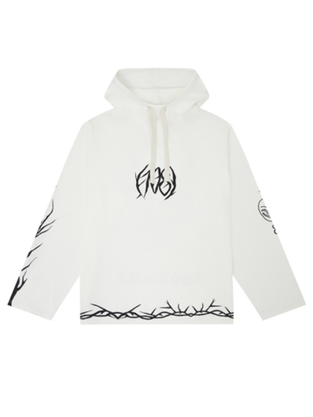 Лонгслив с капюшоном System 108 молочный