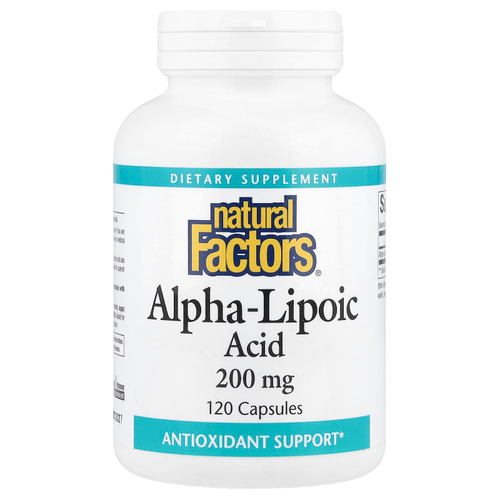 Natural Factors, альфа-липоевая кислота, 200 мг, 120 капсул
