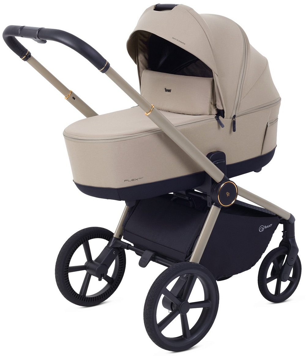 Детская коляска Rant Flex Therm Soft 4 в 1 с автокреслом Miro Black и база Sandy Beige