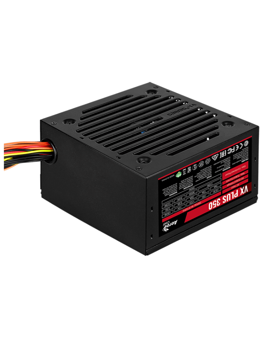 Aerocool 350W Retail VX PLUS 350 ATX v2.3 Haswell, fan 12cm, 500mm cable, power cord, 20+4P, 4+4P, PATA x2, SATA x2, FDD