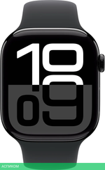 Умные часы Apple Watch Series 10 A2999 46мм OLED черный/черный Sport Band (MWWP3LW/A)