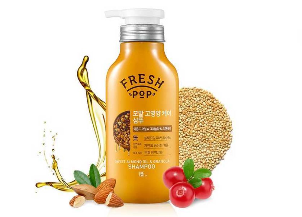 Питательный шампунь «Мед и мюсли» для поврежденных волос AmorePacific Fresh Pop Super Granola (500 мл)