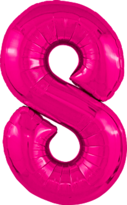 Р Цифра 8 Slim Фуксия (40''/102 см)
