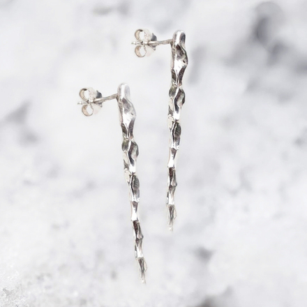 Серьги-сосульки "Серебряная свеча"