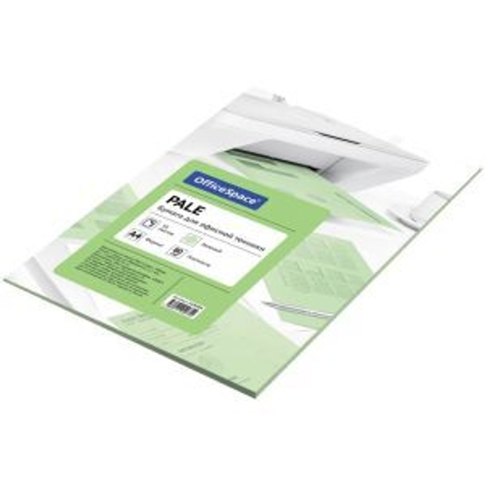 Бумага цветная OfficeSpace pale А4, 80г/м2, 50л. (зеленый) 219284 И