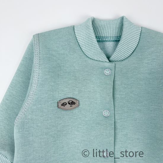 Комбинезон из футера с начесом "Смайлики" Снежная мята