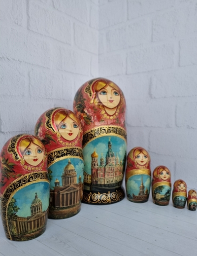 Матрешка "Санкт-Петербург" 7 мест