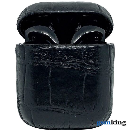 Отделка бокса Airpods натуральной кожей AirPods Croco