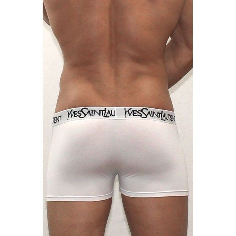 Мужские трусы боксеры белые Yves Saint Laurent White