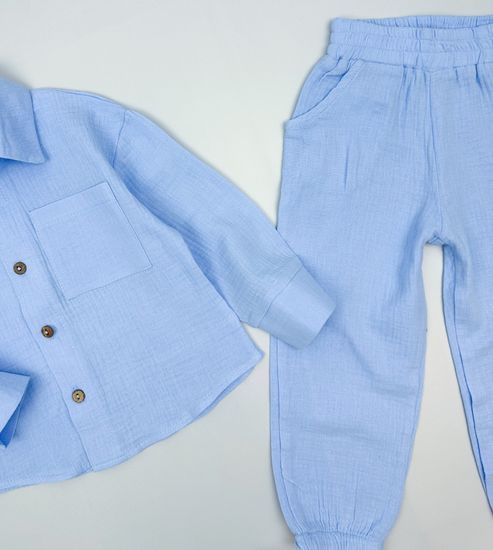 Комплект муслиновый, Голубой