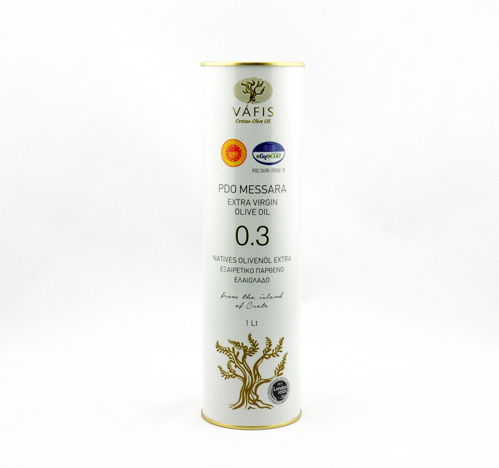 Оливковое масло нерафинированное VAFIS 0.3 Extra Virgin от NIKITAKIS в жести 1л, Греция