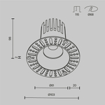 Встраиваемый светильник Technical DL121-15W-2.7K-TRS-B