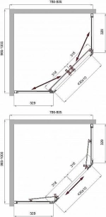 Душевой уголок BelBagno UNO 195-PH-2 100x80 прозрачный/хром