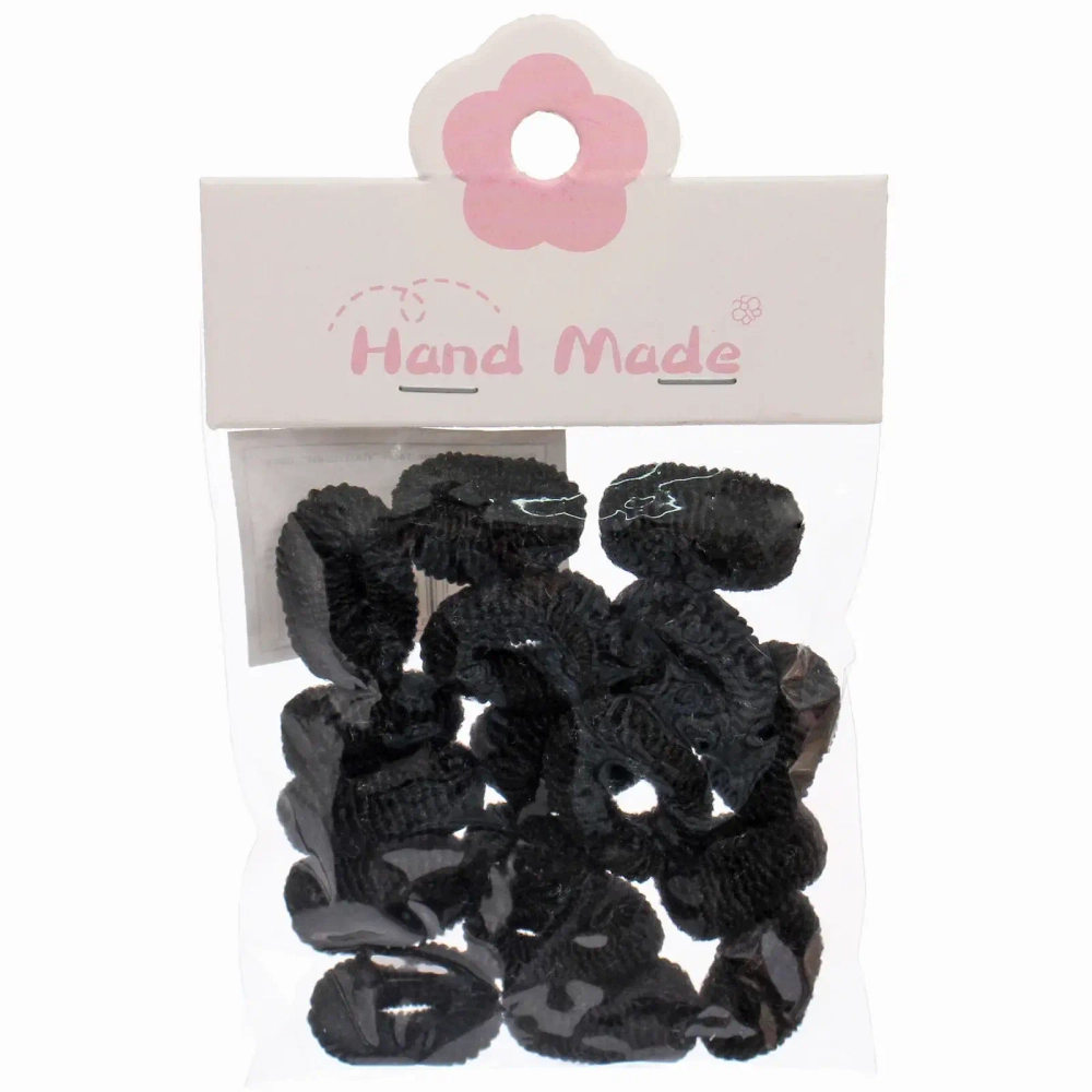 Резинки для волос 15шт «ЛАПУШКИ», цвет черный, d-2см
