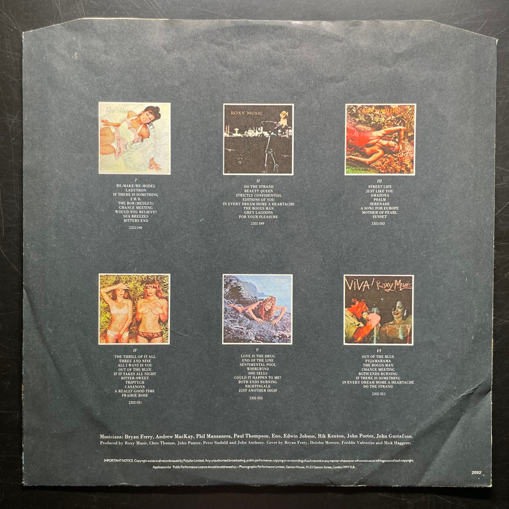 Roxy Music ‎– Greatest Hits (Скандинавия 1977г.)