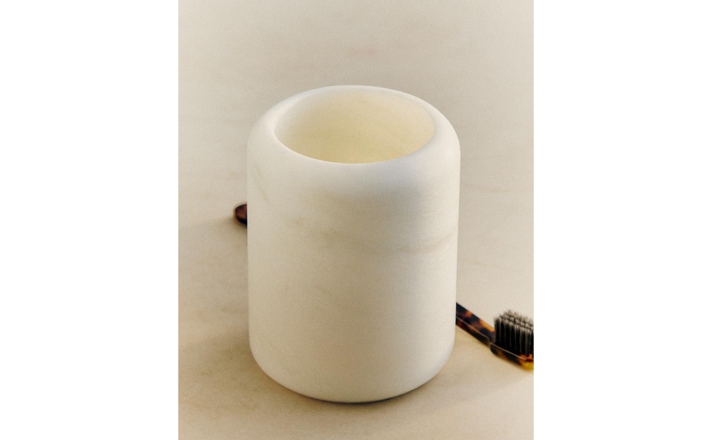 Zara Home стакан для ванной комнаты, мрамор, молочный
