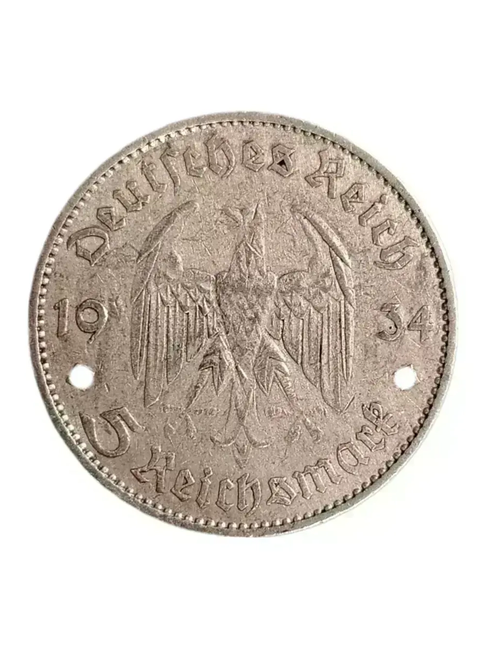 Монета 5 рейхсмарок Германия 1934 год (Кирха не подписная)