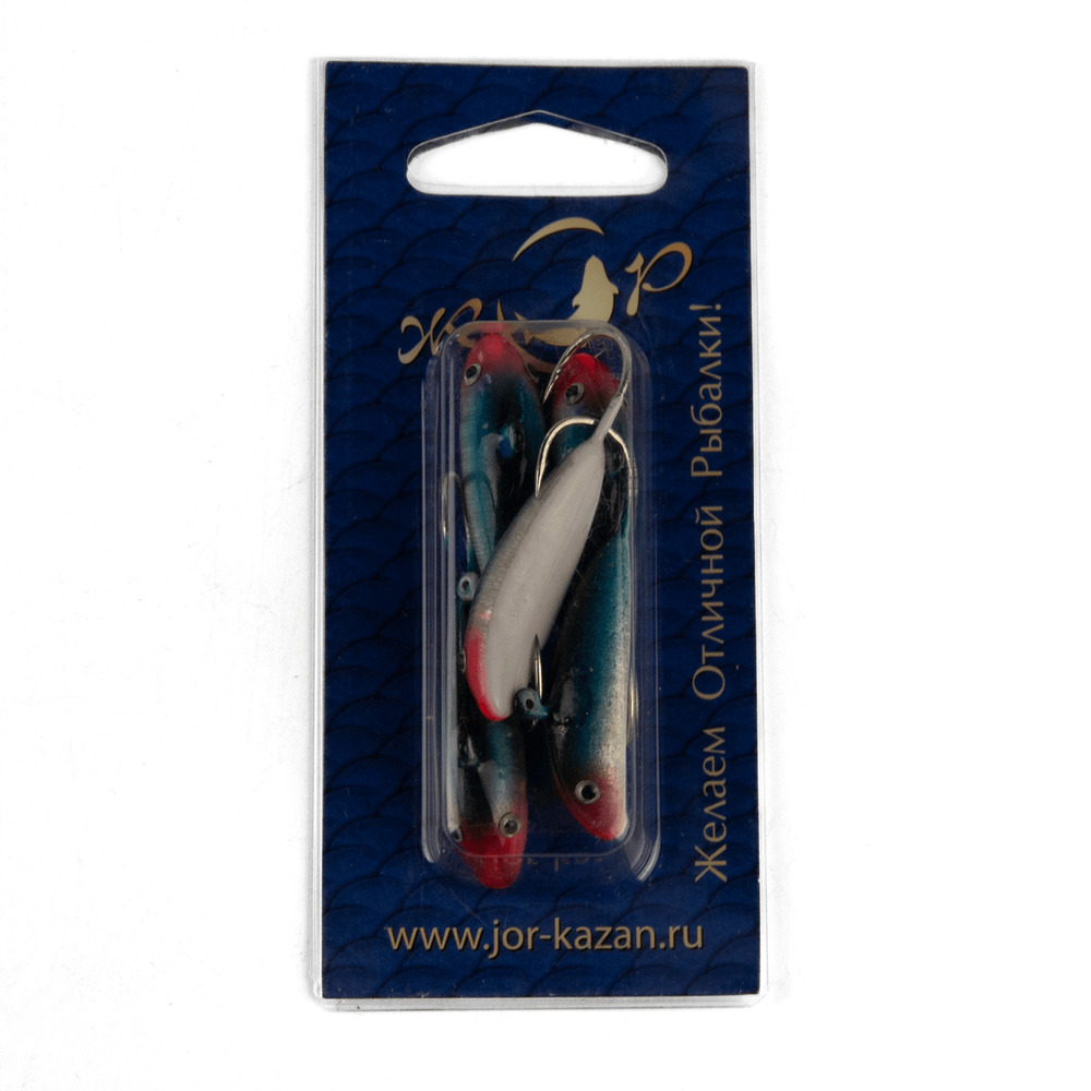 Блесна-мормышка ЖОР "Сомик" цветная флуоресцентная (35мм, 16гр, 5шт/уп)