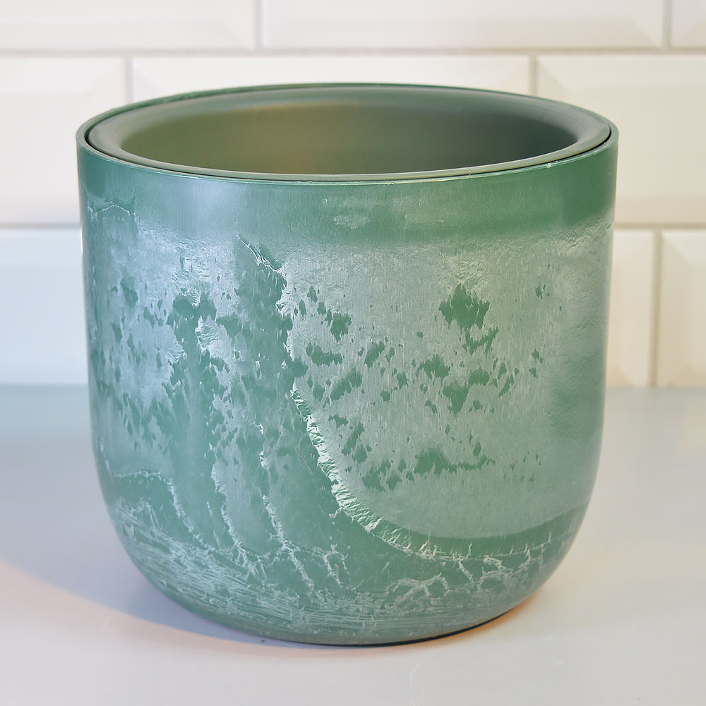 Кашпо Микрит 1,9л d180мм со вставкой, зеленый слайн