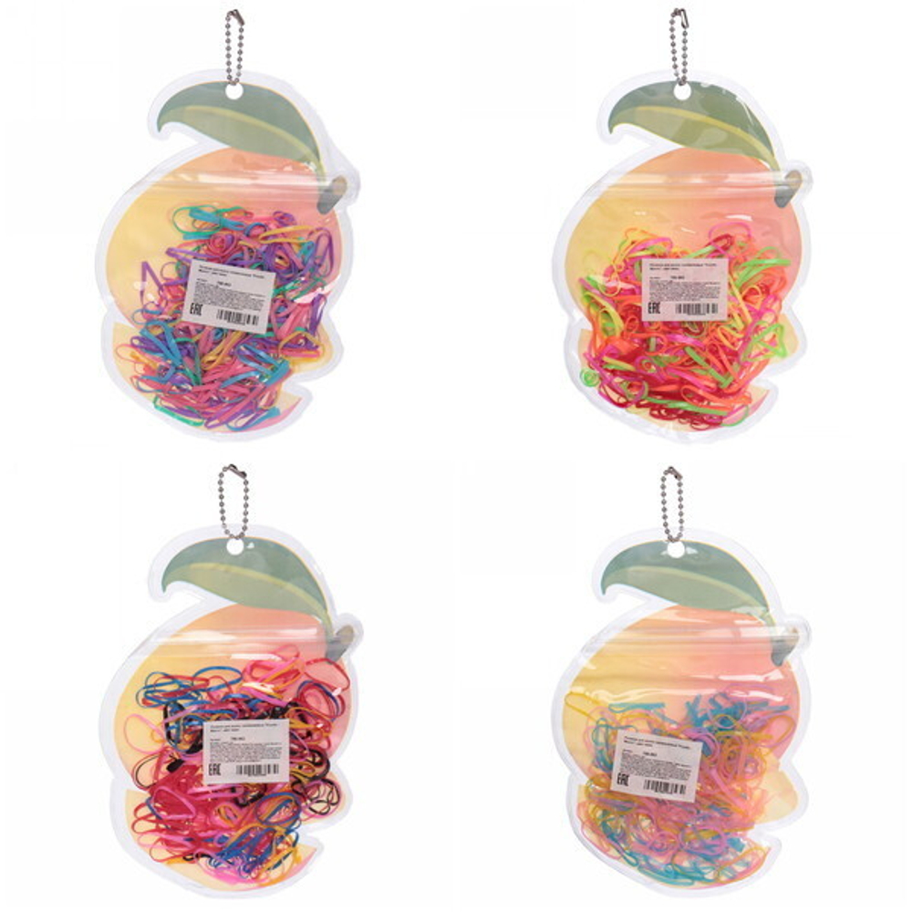 Резинки для волос силиконовые «Fructis - Манго», цвет микс