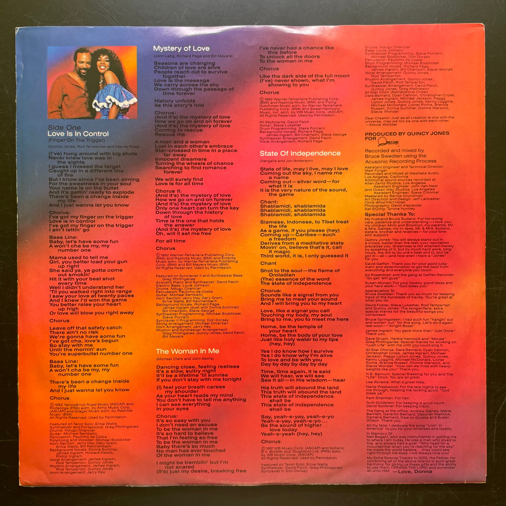 Donna Summer ‎– Donna Summer (США 1982г.)