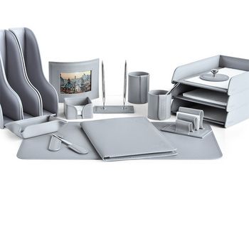 Настольный набор из кожи Cuoietto серии Business из 17 предметов (NBCGrey17.2)
