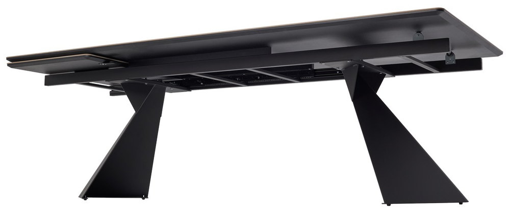 Стол М-City DISAUR Оригами 240 Айвори (Aura Ivory), керамика, Черный каркас