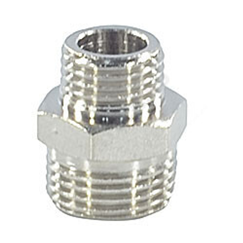 Ниппель латунь никель переходной Ду 40х25 (1 1/2"х1") НР VALFEX VF.580.N.112.100