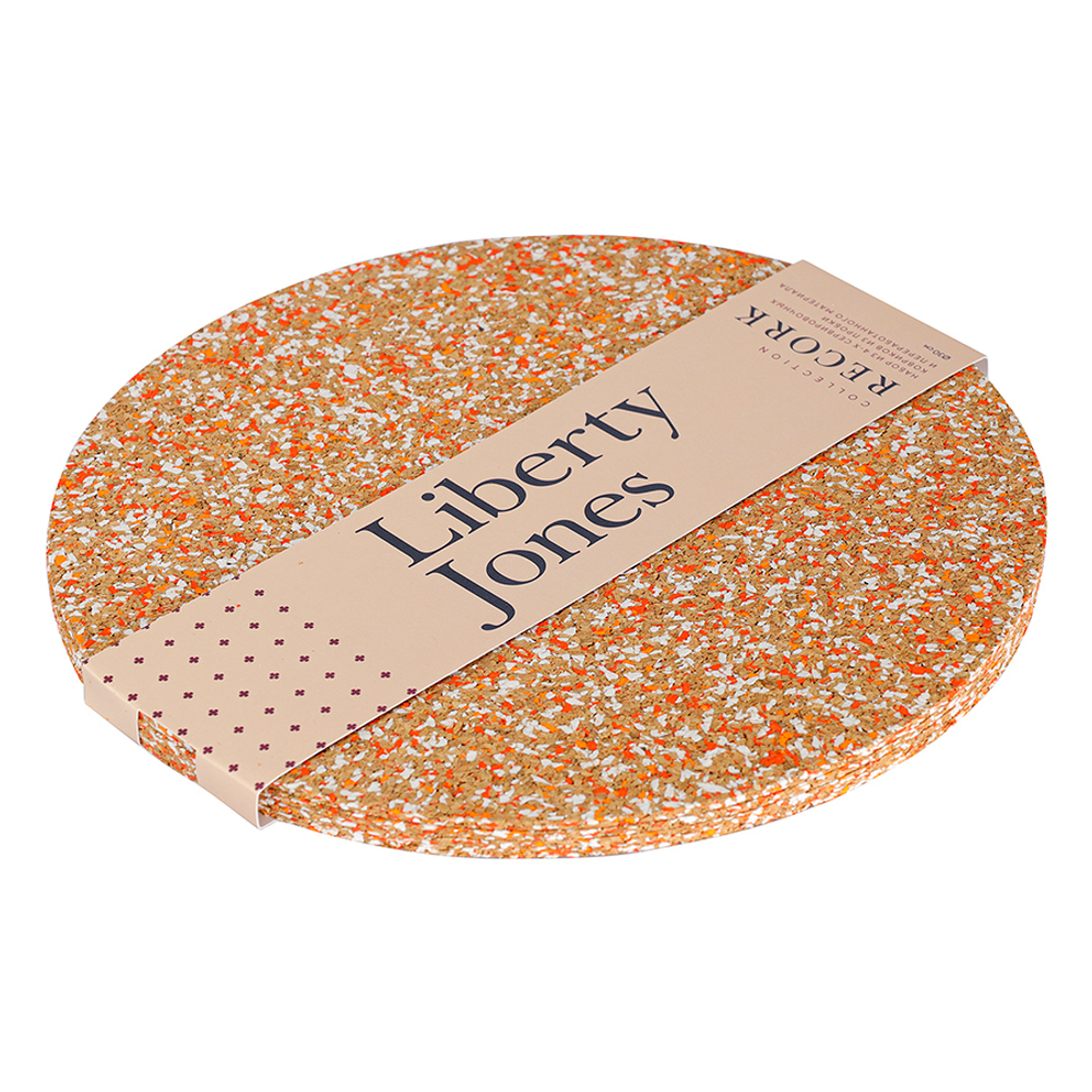 Набор из 4-х сервировочных ковриков из пробки и переработанного материала recork, D30 см