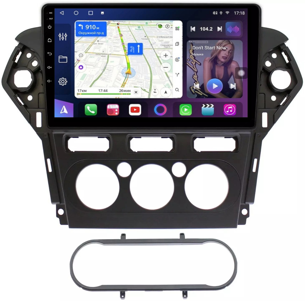 Магнитола для Ford Mondeo 4 2010-2014 - FarCar 1231-2M монитор 10" QLED на Android 13, 8 ядер (TS18), CarPlay, 4G SIM-слот