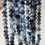 Аквамарин с турмалином, рондель огранка, дьявольский аквамарин, р-р 5.5 мм, цена за нить 9.5 см