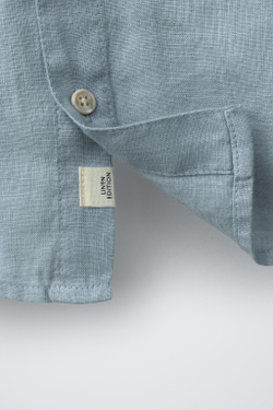 ZARA РУБАШКА ИЗ 100% ЛЬНА, СИНИЙ