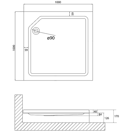 Акриловый поддон для душа Niagara Nova 100x100 NG-100-100Q RUS Белый