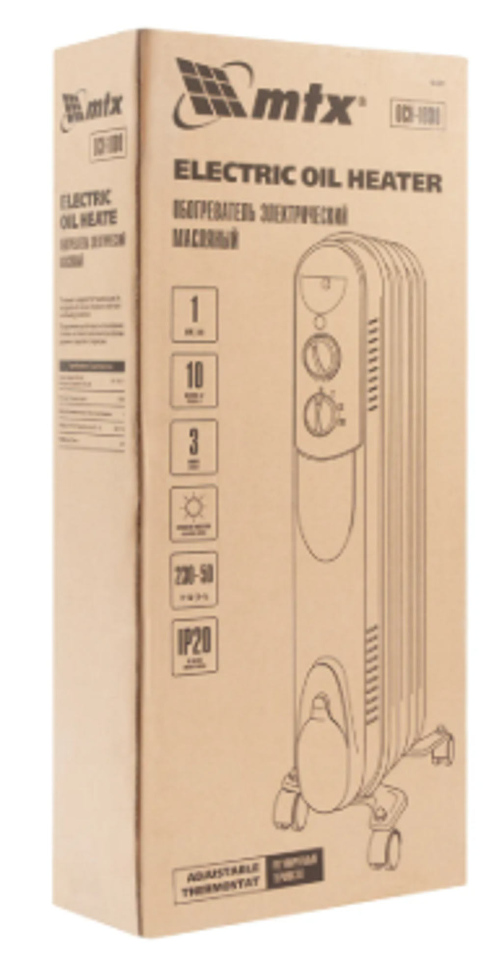 Масляный обогреватель MTX OCH-1000, 230 В, 1000 Вт MTX