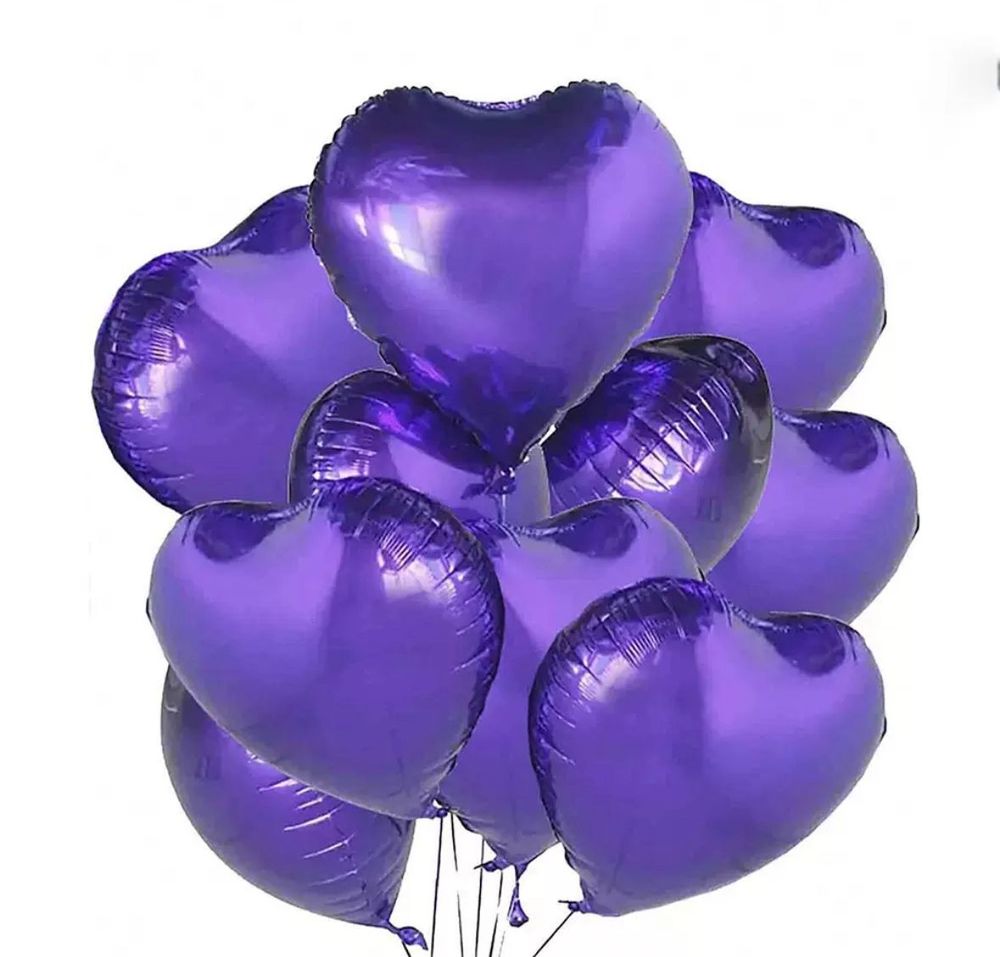 Шар Сердце Фиолетовый 18&quot;/45 см