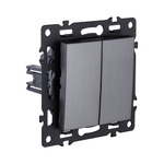 Выключатель кнопочный 2-клавишный 10А/250В, серый Kollinger Asthetik AS-025GY