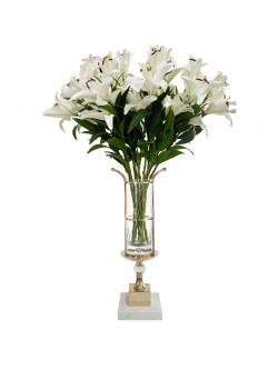 Ветка с белыми цветами лилий Cote Noire Loose Lilies white