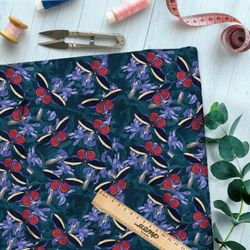 Ткань бифлекс «бабочки в ночи» стиля «нуар»