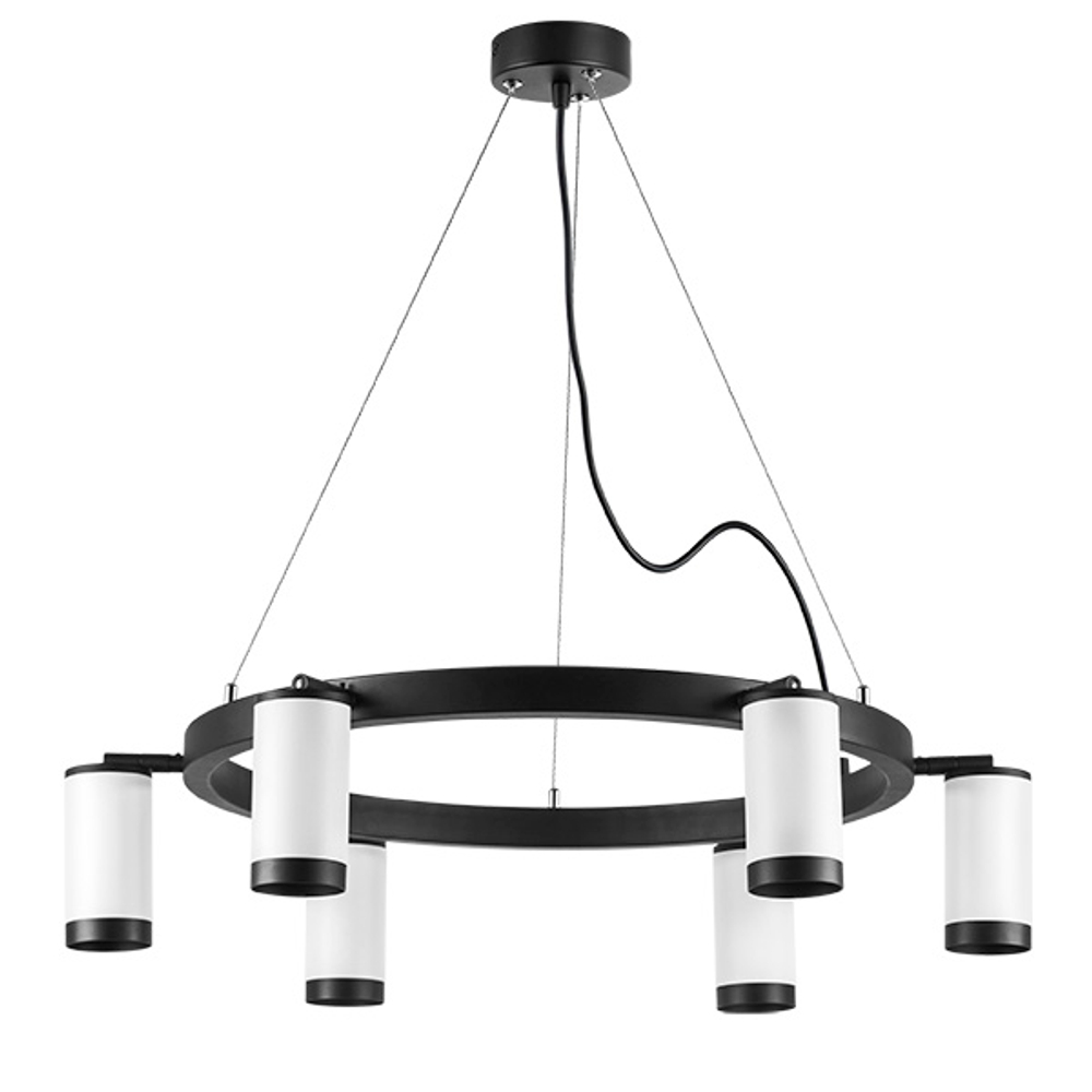 LR01636637 Люстра RULLO 6х50W GU10 ЧЕРНЫЙ/БЕЛЫЙ (571016+214436-6+203437-6)