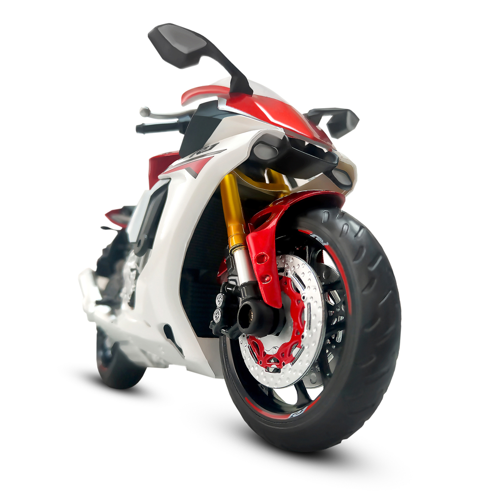 Мотоцикл 1:18 SUZUKI GSR-R1000, красный, металлическая модель