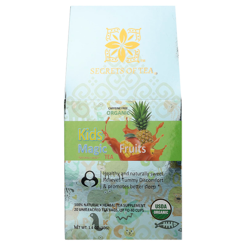 Secrets of Tea, органический чай для детей Magic™, фруктовый вкус, без кофеина, 20 чайных пакетиков, 40 г (1,4 унции)