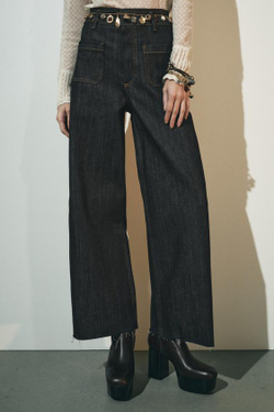 ZARA ДЖИНСЫ WIDE-LEG С ВЫСОКОЙ ПОСАДКОЙ И КАРМАНАМИ — ZW COLLECTION, ИНДИГО