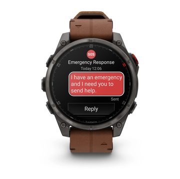 Умные часы Garmin Fenix 8 PRO, 47 мм, AMOLED, Sapphire, Carbon grey DLC titanium with Chestnut leather band