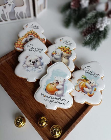 Пряники елочка с фотопечатью