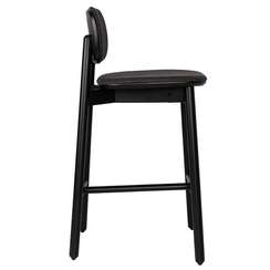 Стул барный с обивкой Saga, рогожка, темно-серый