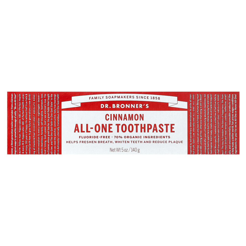 Dr. Bronner's, All-One Toothpaste, корица, 140 г (5 унций)